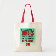 Zombies vs. Hipsters Canvas Bags