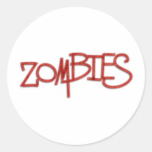 ¡Zombis! Etiquetas Redondas