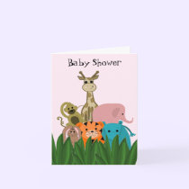 Zoo Animal Baby Shower cards