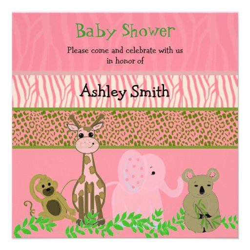 Zoo Animal Baby Shower Invitation from Zazzle.com