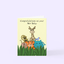 Zoo Animal New Baby Congratulations cards