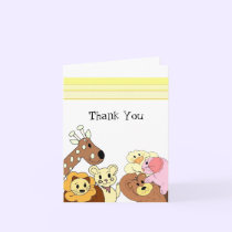 Zoo Animal Thank You cards