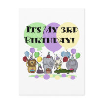 Zoo Animals 3rd Birthday Tshirts and Gifts postcards