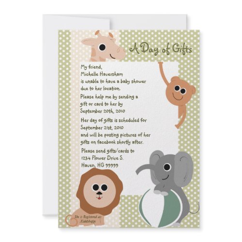 Zoo Animals Baby Shower Invitation invitation