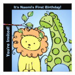 Zoo Animals Birthday Customized Invites