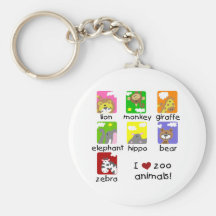 Zoo Animals Tshirts and Gifts Keychains