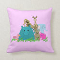 Zoo Animals with Vines Pillow