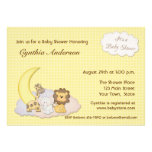 Zoo Animals, Yellow Checks, Baby Shower Invitation