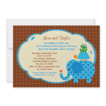 Zoo Baby Boy Shower Invitation
