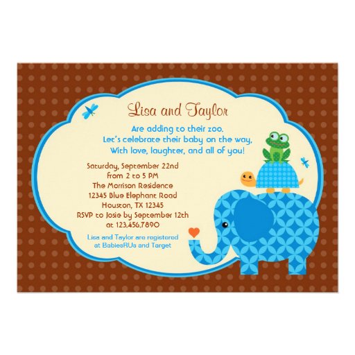 Zoo Baby Boy Shower Invitation from Zazzle.com