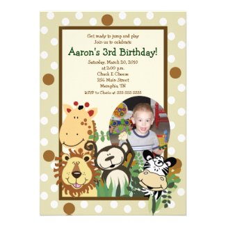 ZOO CREW Jungle *PHOTO* BIRTHDAY INVITE 5x7