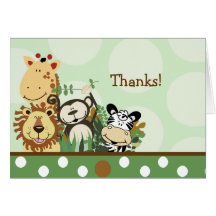 ZOO CREW Jungle Safari Folded thank you note Greeting Card