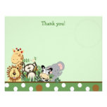 ZOO CREW with Elephant Flat Thank you note Personalized Announcement