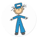 Zoo Keeper Stick Figure Stickers Sticker