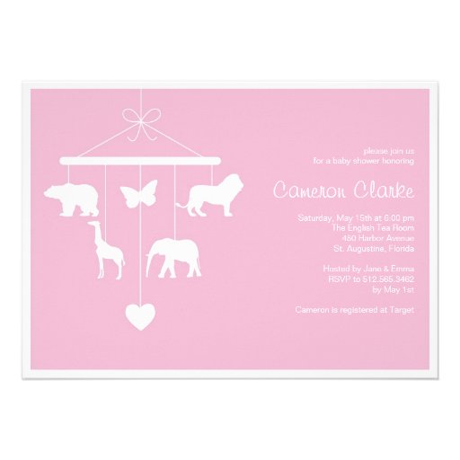 Zoo Mobile Baby Shower Invitation