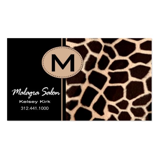 Zoology Giraffe Business Card template (front side)
