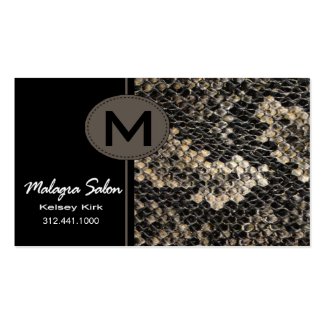Zoology Snakeskin Business Card template profilecard