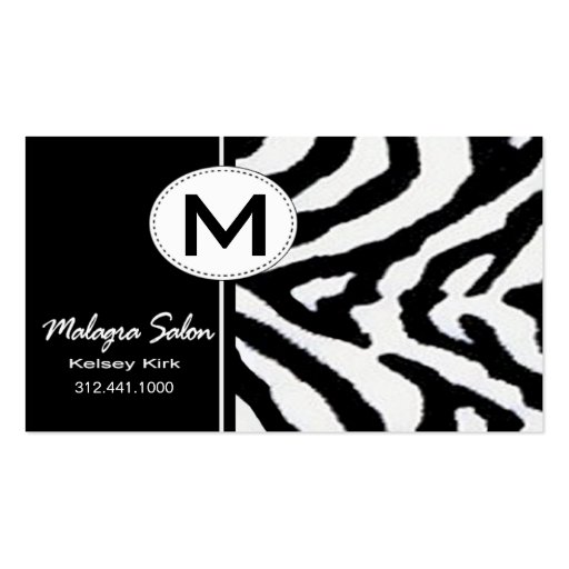 Zoology Zebra Business Card template (front side)