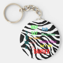 zoom_zebra_print, algunos, mayo dice, sus, peligro llavero personalizado