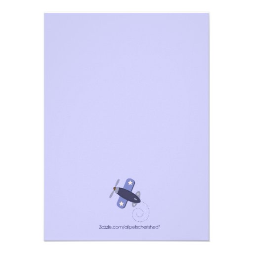 Zooming Airplane Invitation Brown and Navy