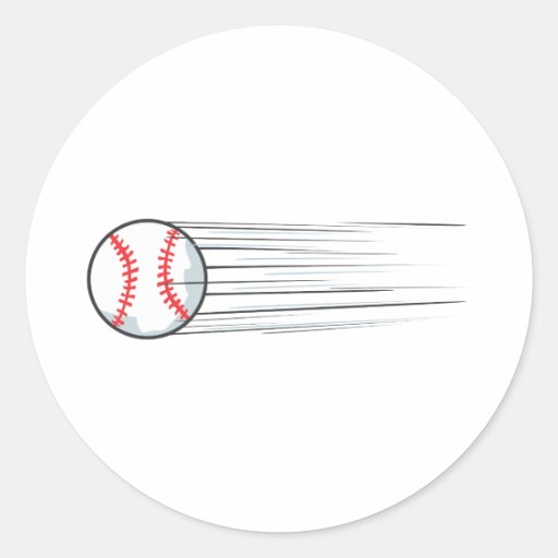 Zooming Baseball Hit Round Stickers