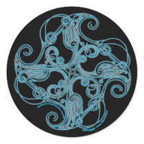 Zoomorphic Celtic Crane Stickers, Black by Beltain Zoomorphic Celtic Crane Stickers, Black