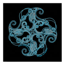 Zoomorphic Crane Celtic Art Prints