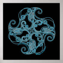 Zoomorphic Crane Celtic Art Prints posters