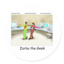 Zorba The Geek Funny Gifts Tees Mugs & Cards stickers