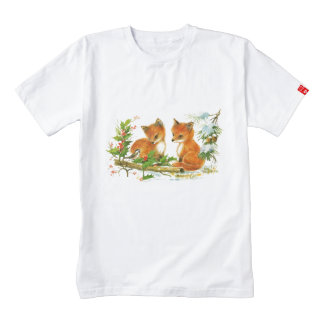 Zorros lindos del navidad del vintage playera zazzle HEART