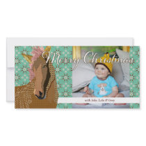 Zorse Christmas Turqoise Photo Card