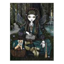 zoti, fairy, nature, balance, awen, earth, forest, woods, koi, butterfly, fantasy, Postcard with custom graphic design