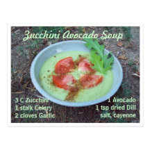 Zucchini Avocado Soup Post Cards
