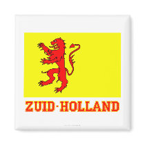 Zuid-Holland Flag with name Refrigerator Magnet
