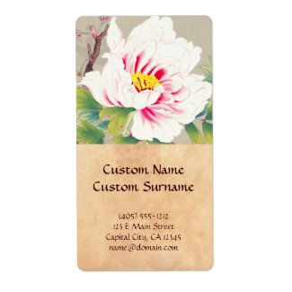 Zuigetsu Ikeda Pink Camellia japanese flower art Labels