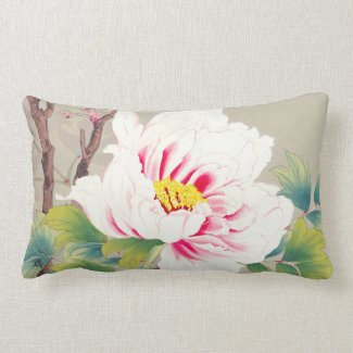 Zuigetsu Ikeda Pink Camellia japanese flower art Throw Pillows