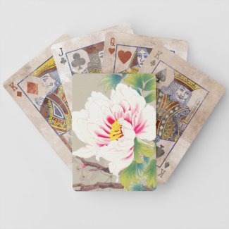 Zuigetsu Ikeda Pink Camellia japanese flower art Poker Cards