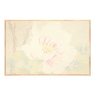 Zuigetsu Ikeda Pink Camellia japanese flower art Custom Stationery