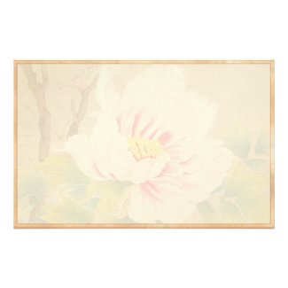 Zuigetsu Ikeda Pink Camellia japanese flower art Custom Stationery