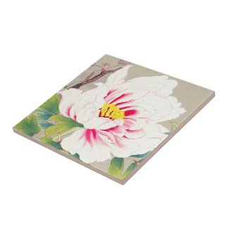 Zuigetsu Ikeda Pink Camellia japanese flower art Tiles