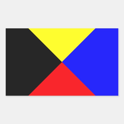 zulu nautical flag rectangular sticker Zazzle