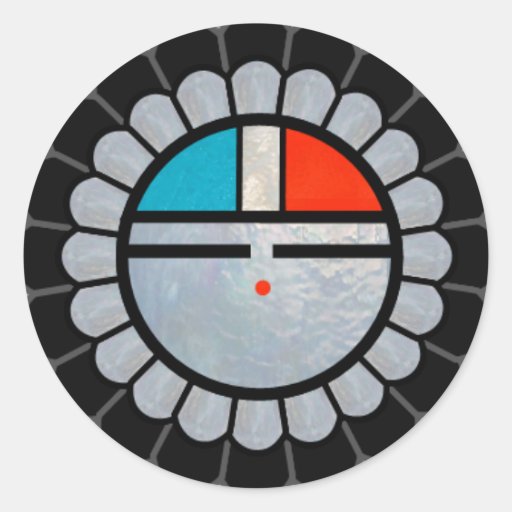 Zuni Sun Face Classic Round Sticker Zazzle