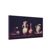 Zurbaran de Francisco - tazas y floreros Impresión En Lona Estirada