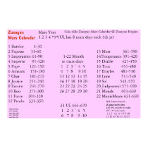 Zusayan Mars Calender Poster posters