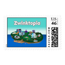 Zwinktopia Postage Stamp by Zwinky Zwinktopia Postage Stamp