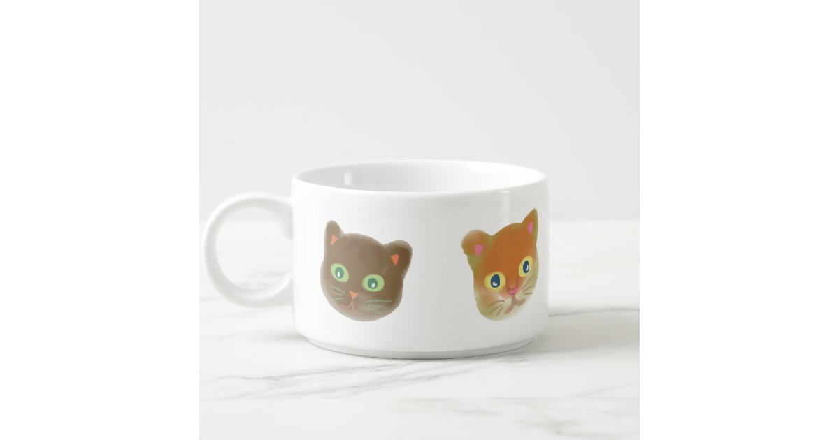 ねこのイラストマグカップ かわいい猫のマグカップ チリマグカップ Bowl Zazzle Com