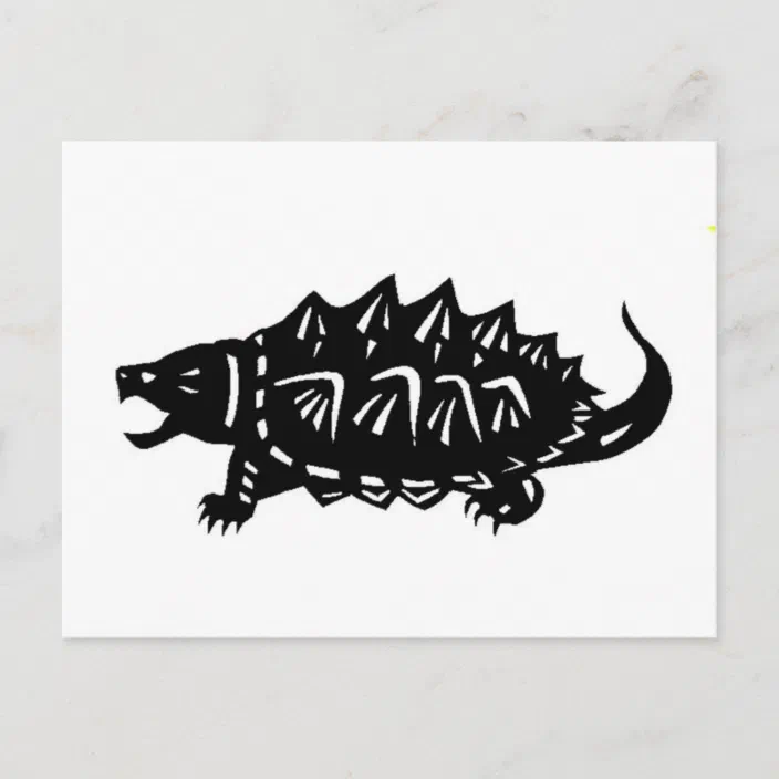 ワニガメ 亀 切り絵 Alligator Snapping Turtle Macroclemys Postcard Zazzle Com