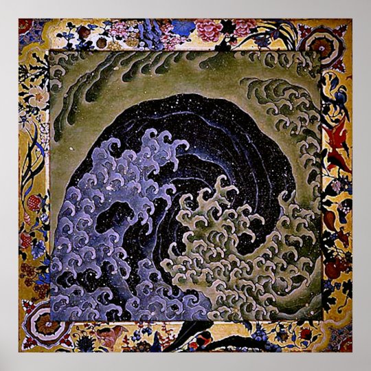 北斎 Feminine Wave Hokusai Fine Art Poster | Zazzle.com