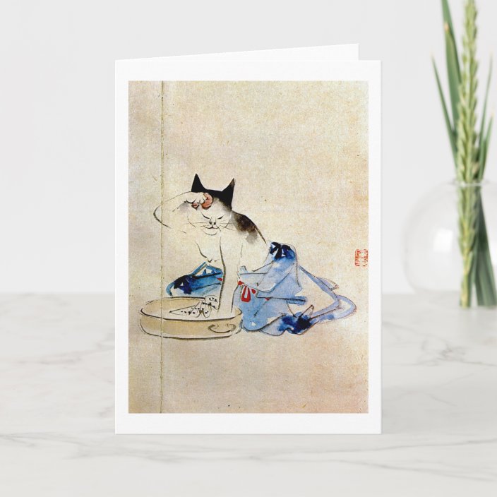 顔を洗う猫 広重 Cat Face Wash Hiroshige Card Zazzle Com