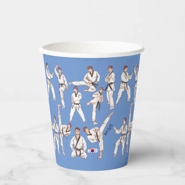 태권도 Taekwondo Korean Martial Art Paper Cups | Zazzle